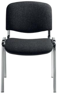 Besucherstuhl mit Chromgestell, anth. gepolsterte Sitz- und Rückfläche