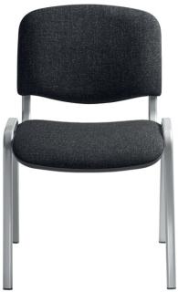 Besucherstuhl aus alusilberf. Stahl- rohr, anthrazit gepolstert