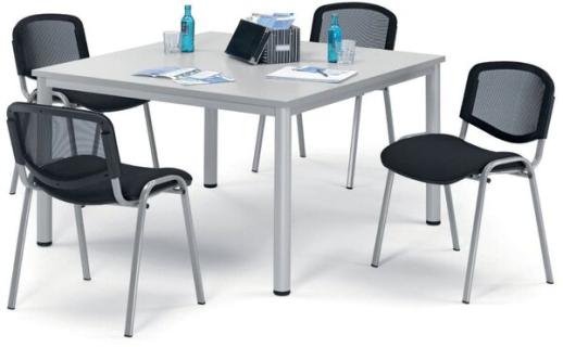 Besprechungstisch BASE-MODUL Q, Platte,nstärke 25 mm, Platte,lichtgrau