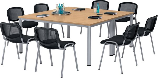 Besprechungstisch BASE-MODUL Q, Platte,nstärke 25 mm, Platte, buche,