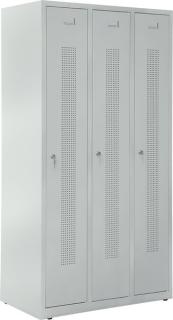 Garderobenspind, Zylinderschloss, Korpus und Türen lichtgrau,