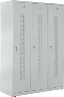 Garderobenspind, Zylinderschloss, Korpus und Türen lichtgrau,