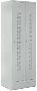 Garderobenspind, Drehriegelverschluss Korpus und Türen lichtgrau,