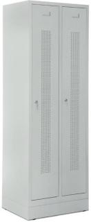 Garderobenspind, Zylinderschloss, Korpus und Türen lichtgrau,