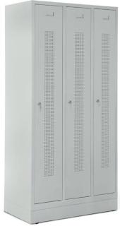 Garderobenspind, Zylinderschloss, Korpus und Türen lichtgrau,