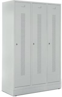 Garderobenspind, Drehriegelverschluss Korpus und Türen lichtgrau,