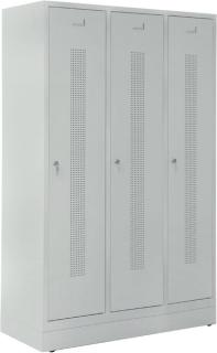 Garderobenspind, Zylinderschloss, Korpus und Türen lichtgrau,