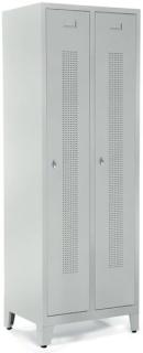 Garderobenspind, Drehriegelverschluss Korpus und Türen lichtgrau,