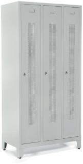 Garderobenspind, Drehriegelverschluss Korpus und Türen lichtgrau,