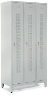 Garderobenspind, Zylinderschloss, Korpus und Türen lichtgrau,