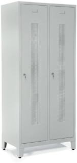 Garderobenspind, Zylinderschloss, Korpus und Türen lichtgrau,