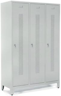 Garderobenspind, Zylinderschloss, Korpus und Türen lichtgrau,