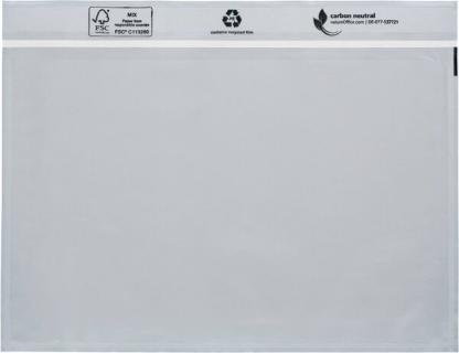 UNIPACK Begleitpapiertasche C5, ohne Druck, transparent