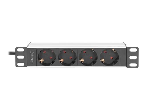 DIGITUS 10" Steckdosenleiste Aluprofil, 4fach Schutzkontakt