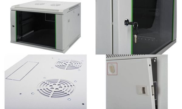 DIGITUS 48,3cm 19" Wandschrank 12HE SoHoline RAL7035 grau H638mmxB600mmxT450mm 