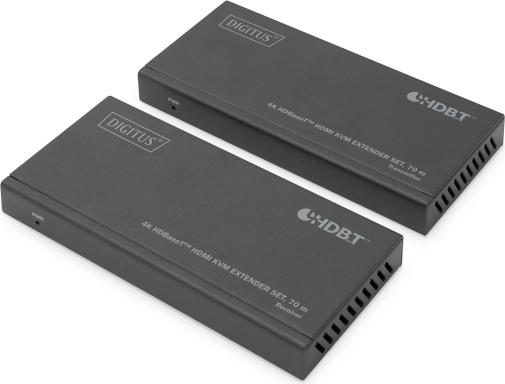 DIGITUS 4K HDBaseT HDMI KVM Extender Set, 70 m, schwarz