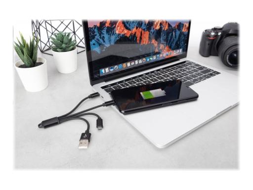 DIGITUS DB-300160-002-S USB Ladekabel USB A - Lightning+micro B+Type-C M/M/M/M 