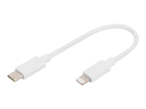 DIGITUS Daten- & Ladekabel, Apple Lightning - USB-C, 0,15 m