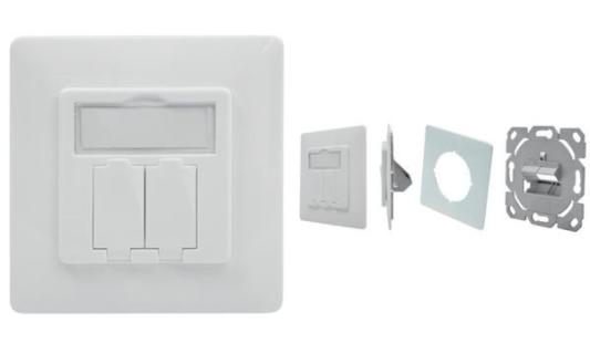 DIGITUS Faceplate f Keyst Jacks 2xRJ45