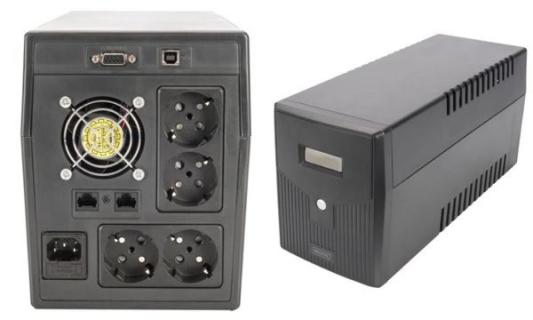 DIGITUS Line Interactive USV 2000VA/1200W schwarz mit LCD 4xSchuko RJ11/RJ45 1x