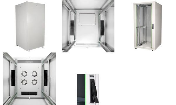 DIGITUS Netzwerkschrank Basic 48,3cm 19Zoll 42HE grau 8/8 H2035mmxB800mmxT800mm