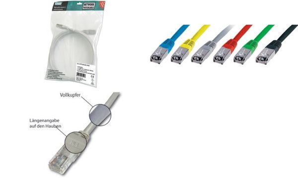 DIGITUS Patchkabel Premium, Kat. 5e , SF/UTP, 0,5 m, grau (11001454)