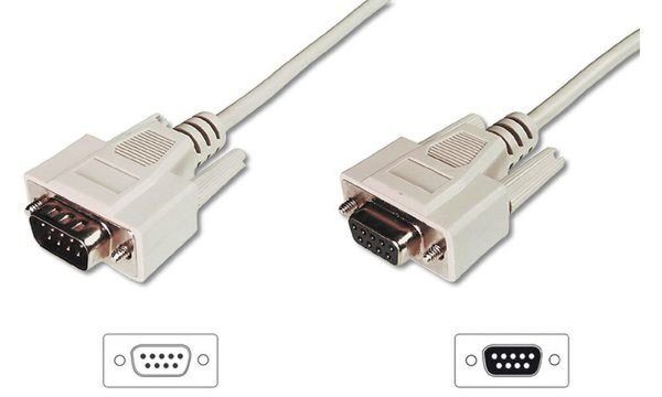 DIGITUS Serielles Verlängerungskabel Kabel 9pol St/Bu 2m