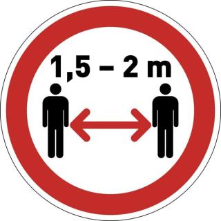 Aufkleber Abstand halten Ø 430 mm, ablösbar, für Fußböden im Innenbereich