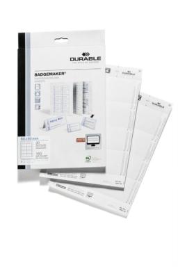 DURABLE - Namensbadge-Karten - weiß - 60 x 90 mm - 150 g/m2 - 160 Karte(n) (20 