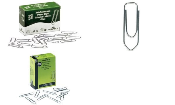 DURABLE Büroklammer, spitz, Metall, verzinkt, L: 26 mm 100 Stück (120625)
