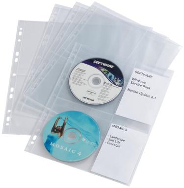 DURABLE CD/DVD-Hüllen mit Einschubfächern 5238-19 Transparent 4 CDs/DVDs