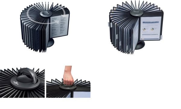 DURABLE Display-System SHERPA carousel 40, Komplett-Set schwarz, leicht drehbar