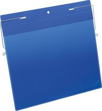 DURABLE Drahtbügeltasche, A4 quer, blau mit verzinktem, flexiblen Draht, dokume