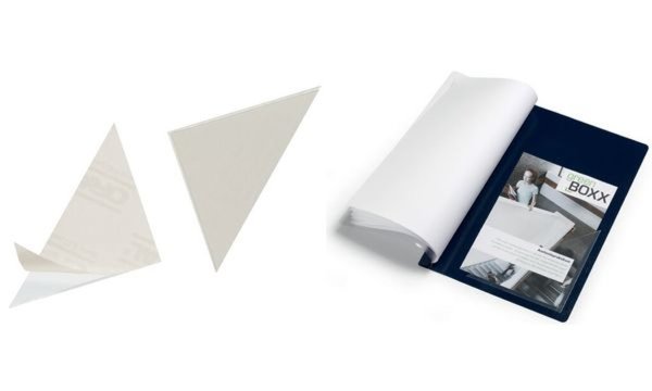 DURABLE Dreieck-Selbstklebetaschen CORNERFIX, 75 x 75 mm aus Weichfolie, Farbe: