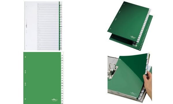 DURABLE Kunststoff-Register, PP, Stärke: 0,12 mm, 20-teilig - für den Markt: D 