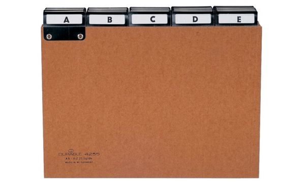 DURABLE Leitregister A - Z, Pressspan, DIN A4 quer, braun - für den Markt: D - 