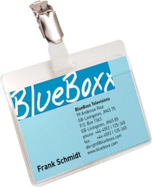 DURABLE Namensschild, oben offen, mit Clip, transparent aus transparenter Hartf