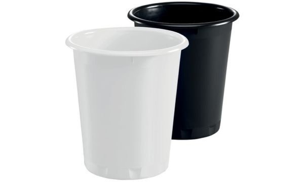 DURABLE Papierkorb BASIC, Kunststoff, 13 Liter, weiß rund, Höhe: 320 mm, Durchm