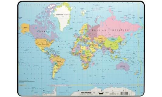 DURABLE Schreibunterlage, Motiv: W eltkarte, Kunststoff (9721119)