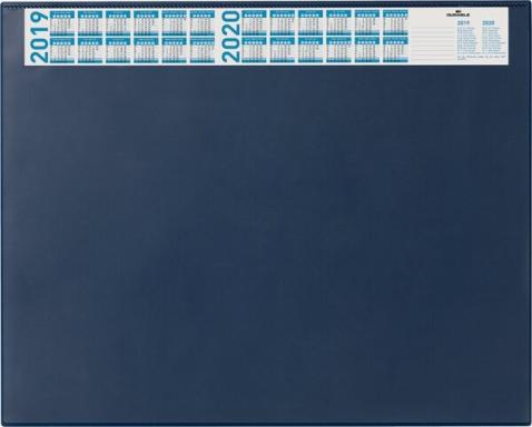 DURABLE Schreibunterlage mit Jahreskalender, dunkelblau mit reflexfreier Abdeck