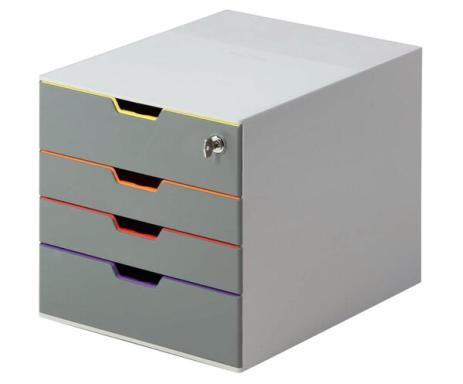 DURABLE Schubladenbox abschließbar Varicolor 4 Fäch mehrfbg