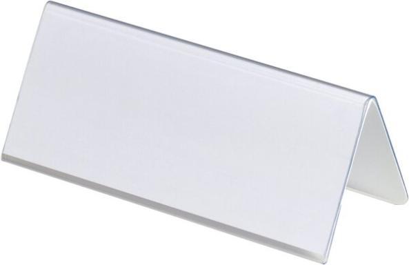 DURABLE Tisch-Namensschild, Dach-Form, aus Hartfolie transparent, zweiseitig le