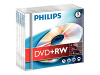 DVD+RW Philips 4,7GB 5pcs jewel case 4x foil