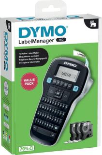 AKTION: DYMO LabelManager 160 Beschriftungsgerät + GRATIS 3 D1-Bänder schwarz auf weiß 12 mm