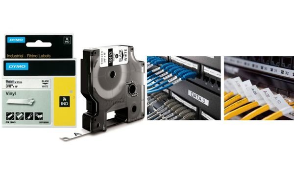 DYMO Rhino Band ID1 Vinyl weiss aufrot 19 mm x 5,5 m