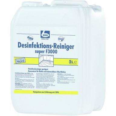Desinfektions-Reiniger super F3000 | 5 Liter <br>alkalisches Desinfektionsmittel für große Flächen und Böden<br>
