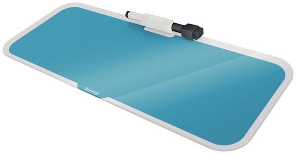 Desktop-Memoboard Cosy, blau Sicherheitsglas, trocken abwischbar