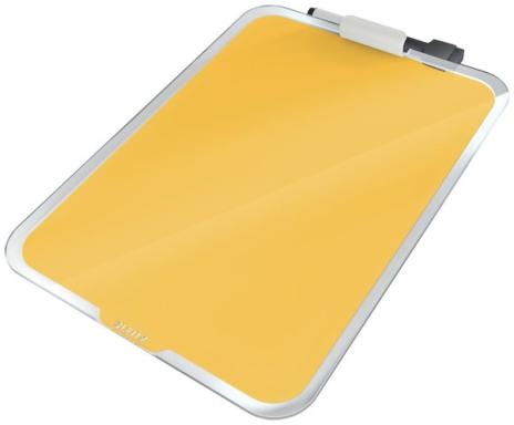 Desktop-Notizboard Cosy, A4, gelb Sicherheitsglas, trocken abwischbar