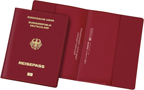 Document Safe Reisepass weinrot Schutzhülle PVC+Spezialfolie