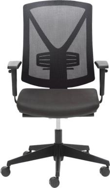 Drehsessel myWIZARD, schwarz, hoher Netzrücken, Stoffpolstersitz,